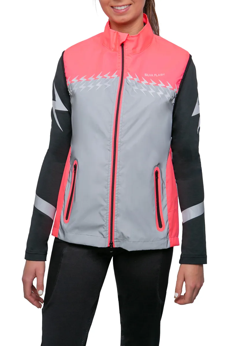 Hy Silva Flash Lightweight Duo Reflective Gilet - Pink/Silver/Reflective